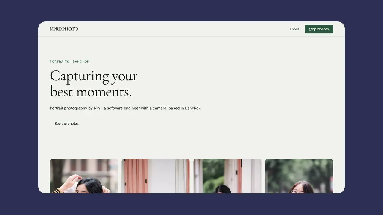 screenshot of Photography Profile