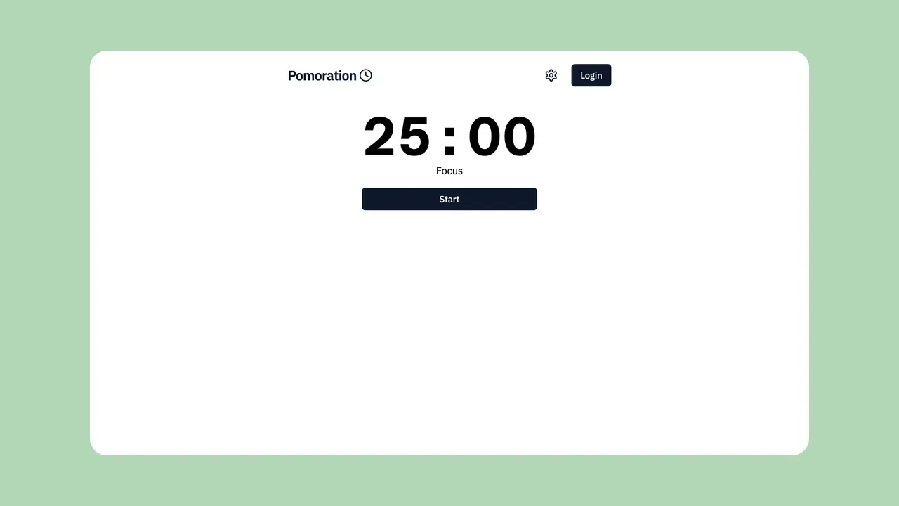 screenshot of Pomoration in light theme