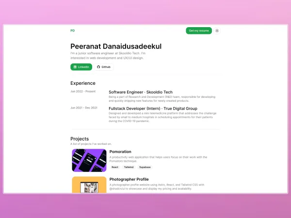 screenshot of Portfolio